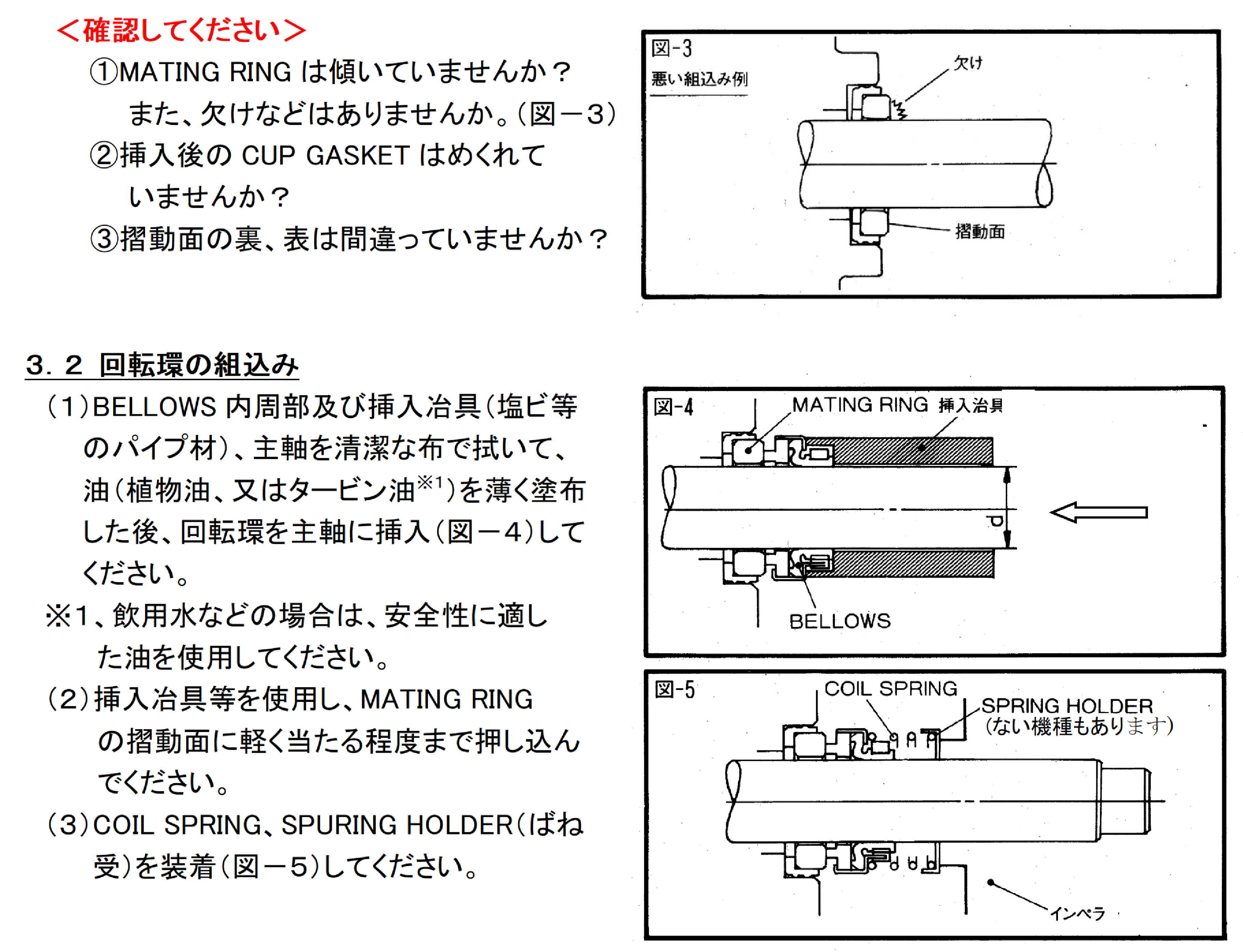 No.K1854 メカニカルシール取り扱い時の注意事項 – 株式会社川本製作所